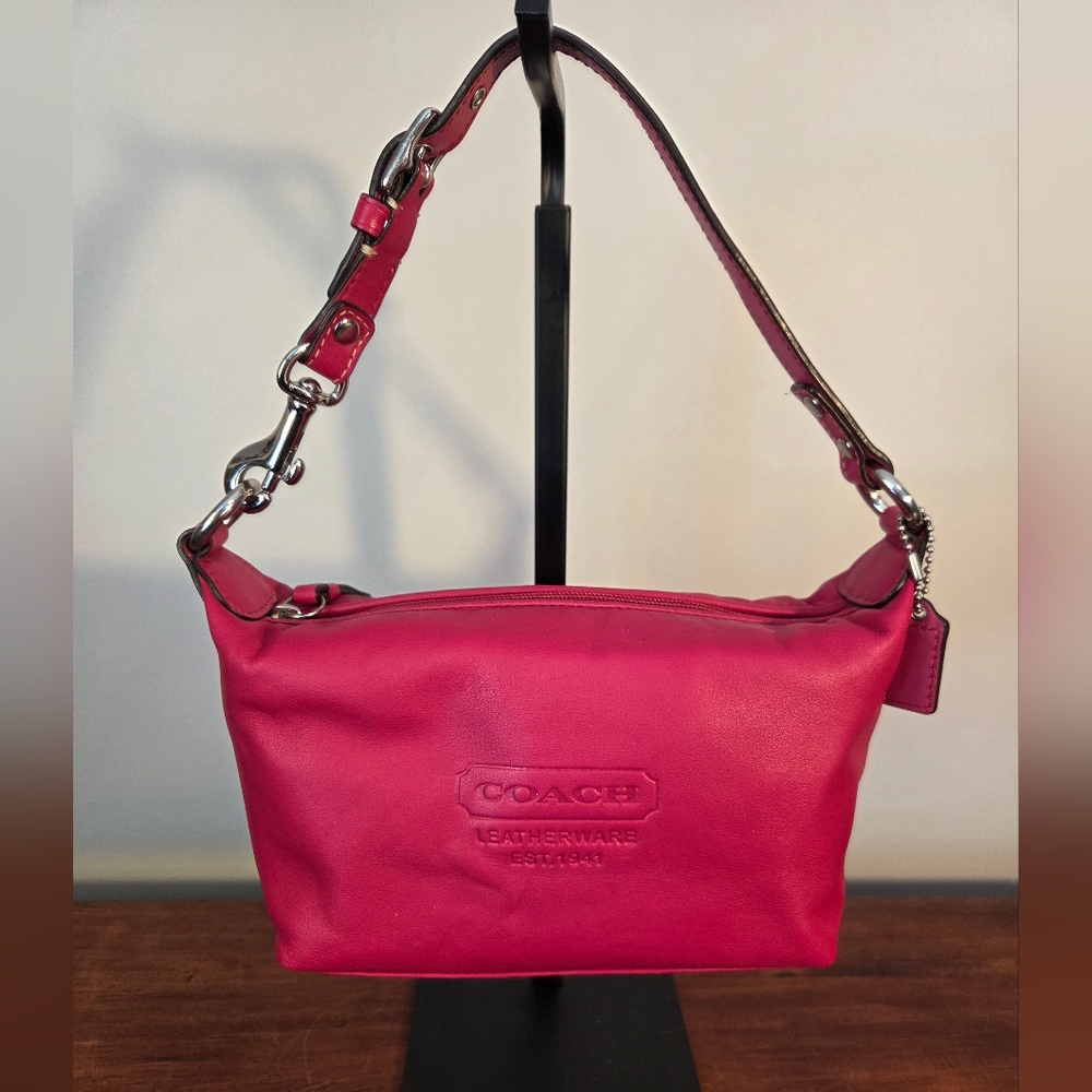 Coach Vintafe Y2k Leatherware Pink Mini Baguette Handbag / clutch